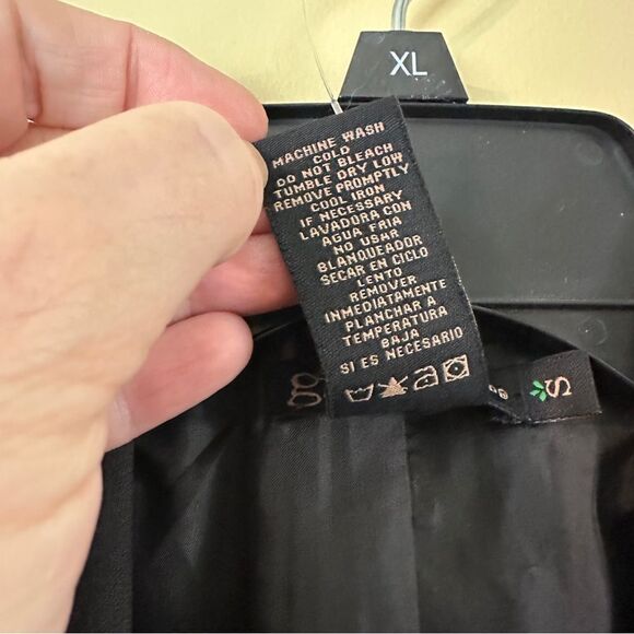 Grass Collection Tailored Black Vest Shawl Lapel - Picture 3 of 7